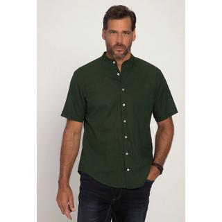 JP1880  Camicia con lino, mezze maniche, colletto alla coreana e vestibilità moderna 