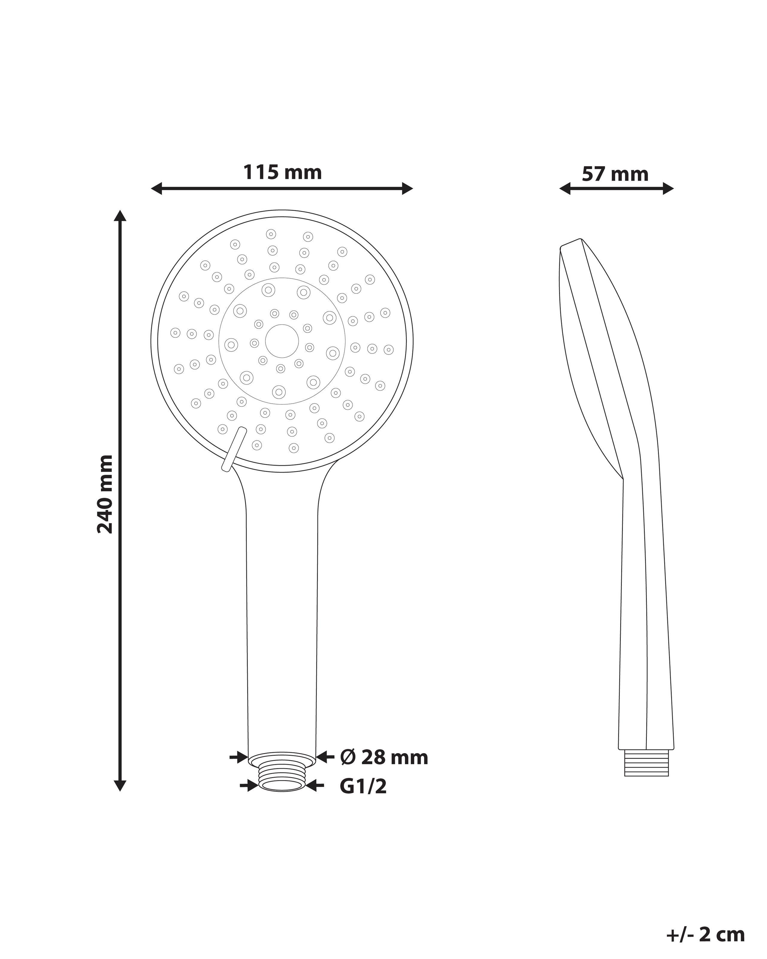 Beliani Kit doccia con soffione e flessibile en ABS (materiale sintetico resistente) Classico UCHIZA  