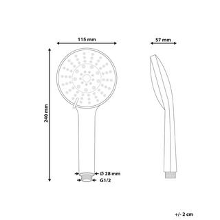 Beliani Kit doccia con soffione e flessibile en ABS (materiale sintetico resistente) Classico UCHIZA  