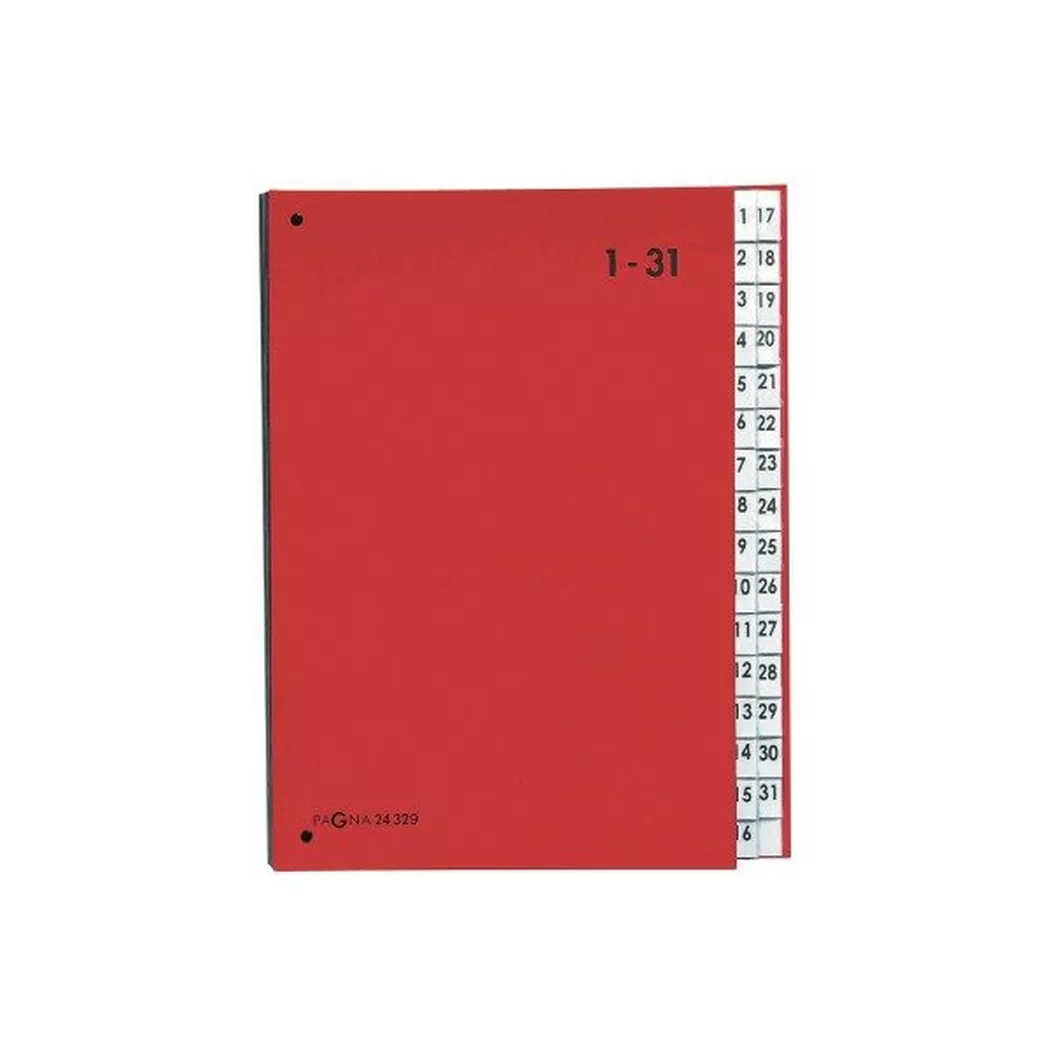 PAGNA Pultordner Color, DIN A4, 1 - 31, 31 Fächer, rot