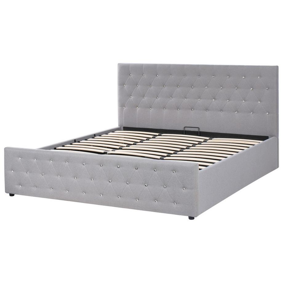 Beliani Letto contenitore en Tessuto Glamour AMIENS  
