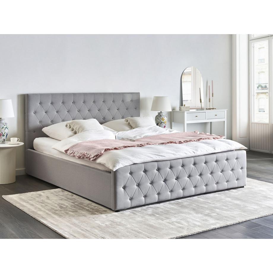 Beliani Letto contenitore en Tessuto Glamour AMIENS  