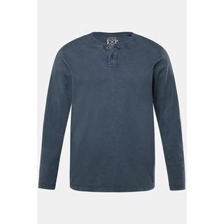 JP1880  T-shirt Henley JP 1880 à manches longues. Col rond et patte de boutonnage bleu marine 