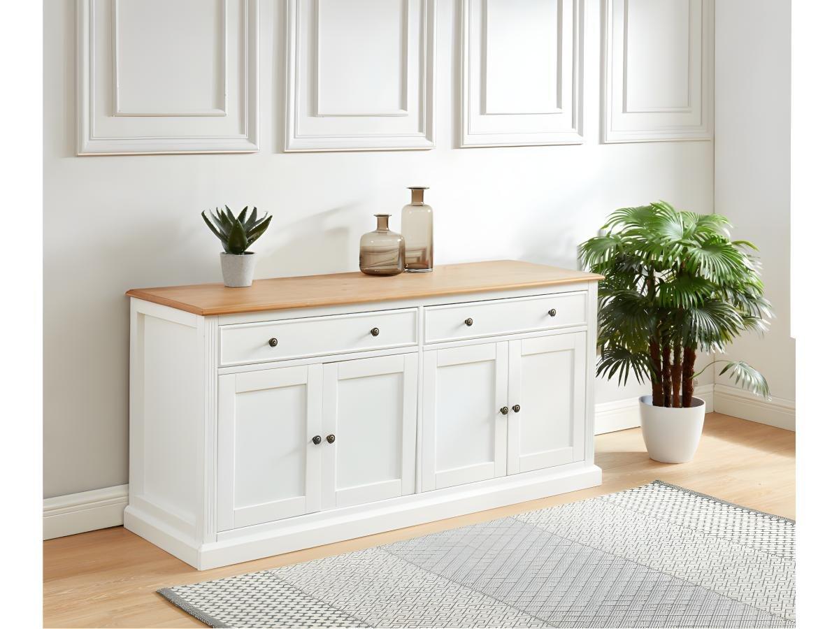 Vente-unique Credenza 4 ante e 2 cassetti in Abete bianco HONFLEUR  