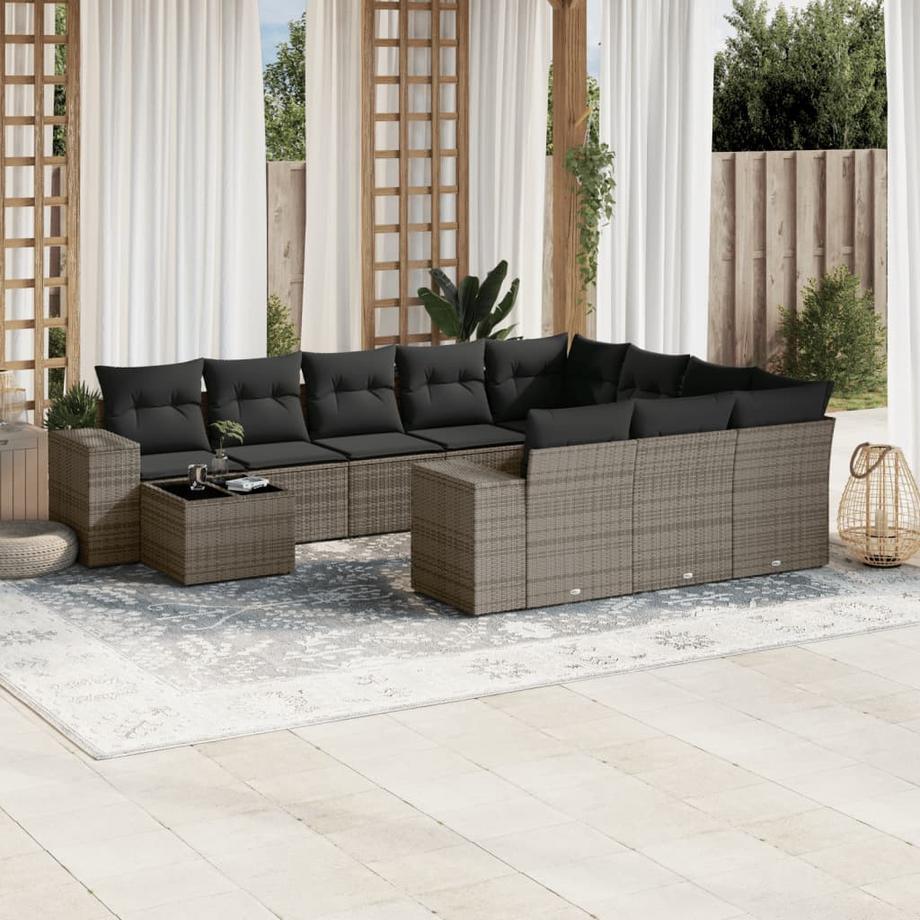VidaXL Ensemble de canapés de jardin rotin synthétique  