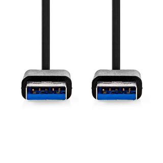 Nedis  Câble USB | USB 3.2 Gen 1 | USB-A mâle | USB-A mâle | 5 Gbit/s | Nickelé | 1,00 m | Rond | PVC | Noir | Étiquette 