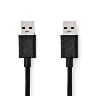 Nedis  Câble USB | USB 3.2 Gen 1 | USB-A mâle | USB-A mâle | 5 Gbit/s | Nickelé | 1,00 m | Rond | PVC | Noir | Étiquette 