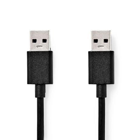 Nedis  Câble USB | USB 3.2 Gen 1 | USB-A mâle | USB-A mâle | 5 Gbit/s | Nickelé | 1,00 m | Rond | PVC | Noir | Étiquette 