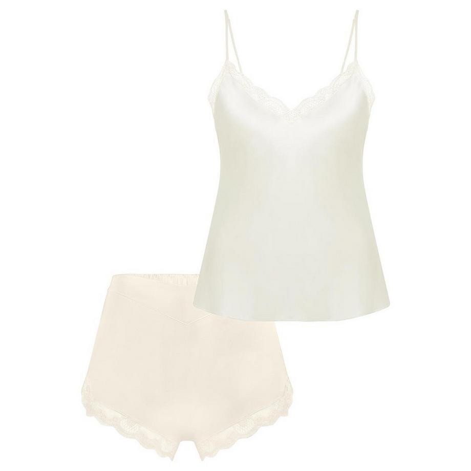 SIMONE PERELE Love Me Pyjama en Soie avec Détails en Dentelle  
