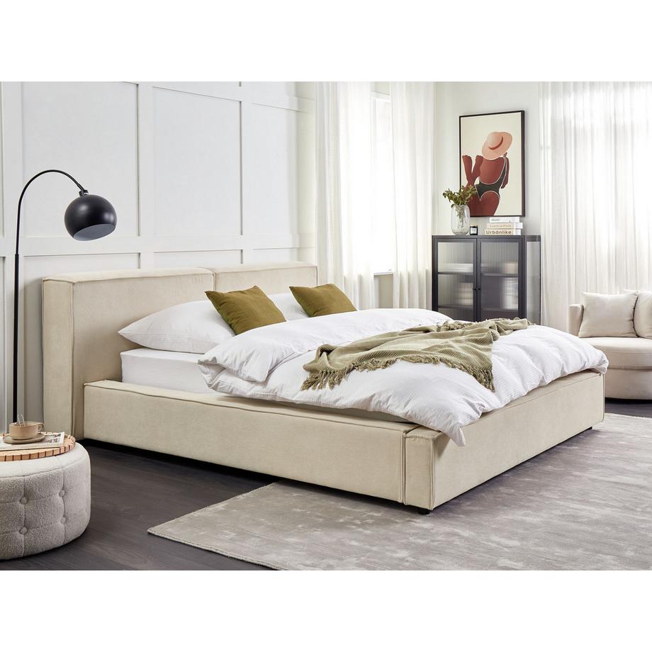 Beliani Letto ad acqua en Velluto a coste  LINARDS  