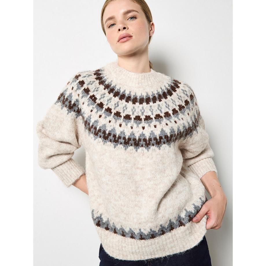 APRICOT Maglione soffice a motivo Fair Isle  