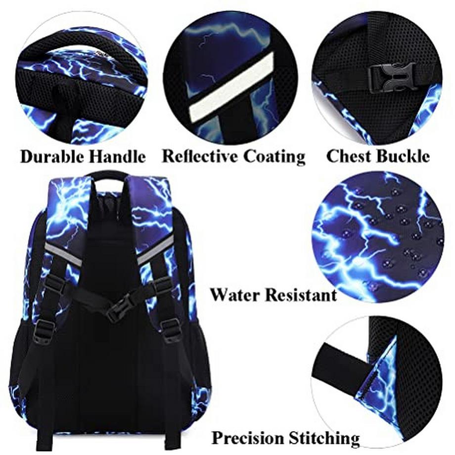 Only-bags.store Blitzdruck Schulrucksack Set mit Lunchpaket Federmäppchen  