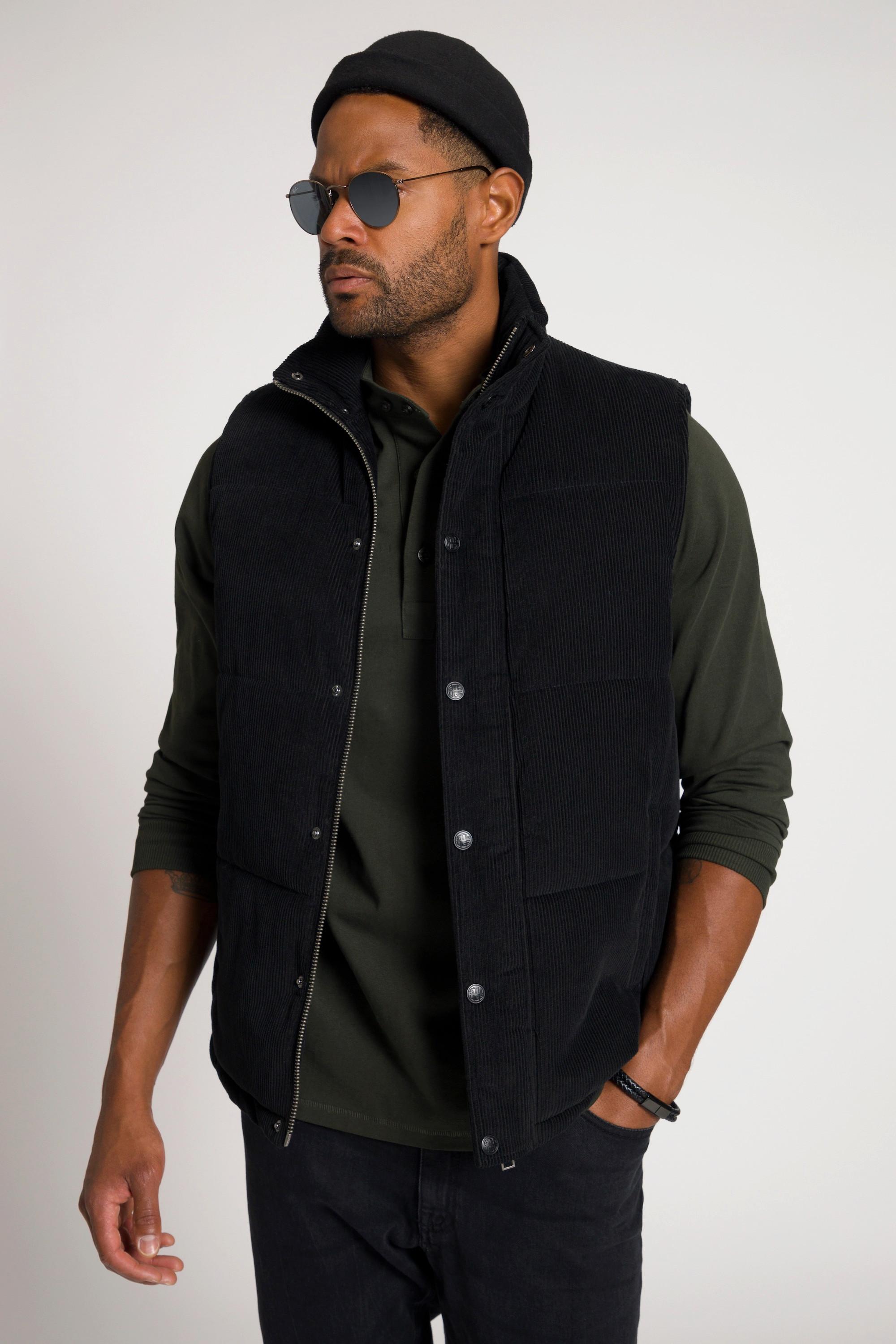 Sthuge  Gilet di velluto a coste con trapuntatura, zip e imbottitura calda, fino alla tg. 8XL 