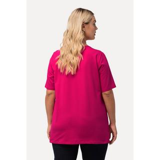 Ulla Popken  T-shirt dal taglio svasato con scollo a V e mezze maniche 