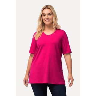 Ulla Popken  T-shirt dal taglio svasato con scollo a V e mezze maniche 