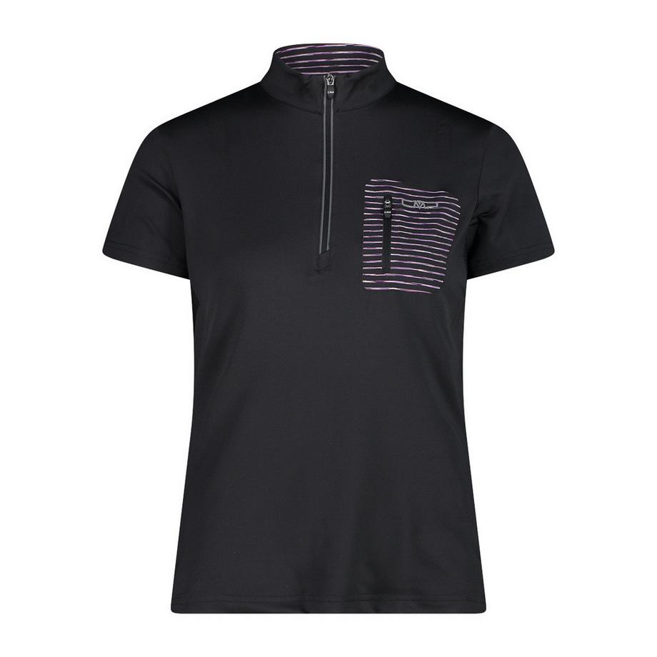 t-shirt mit halbem reißverschluss, damen