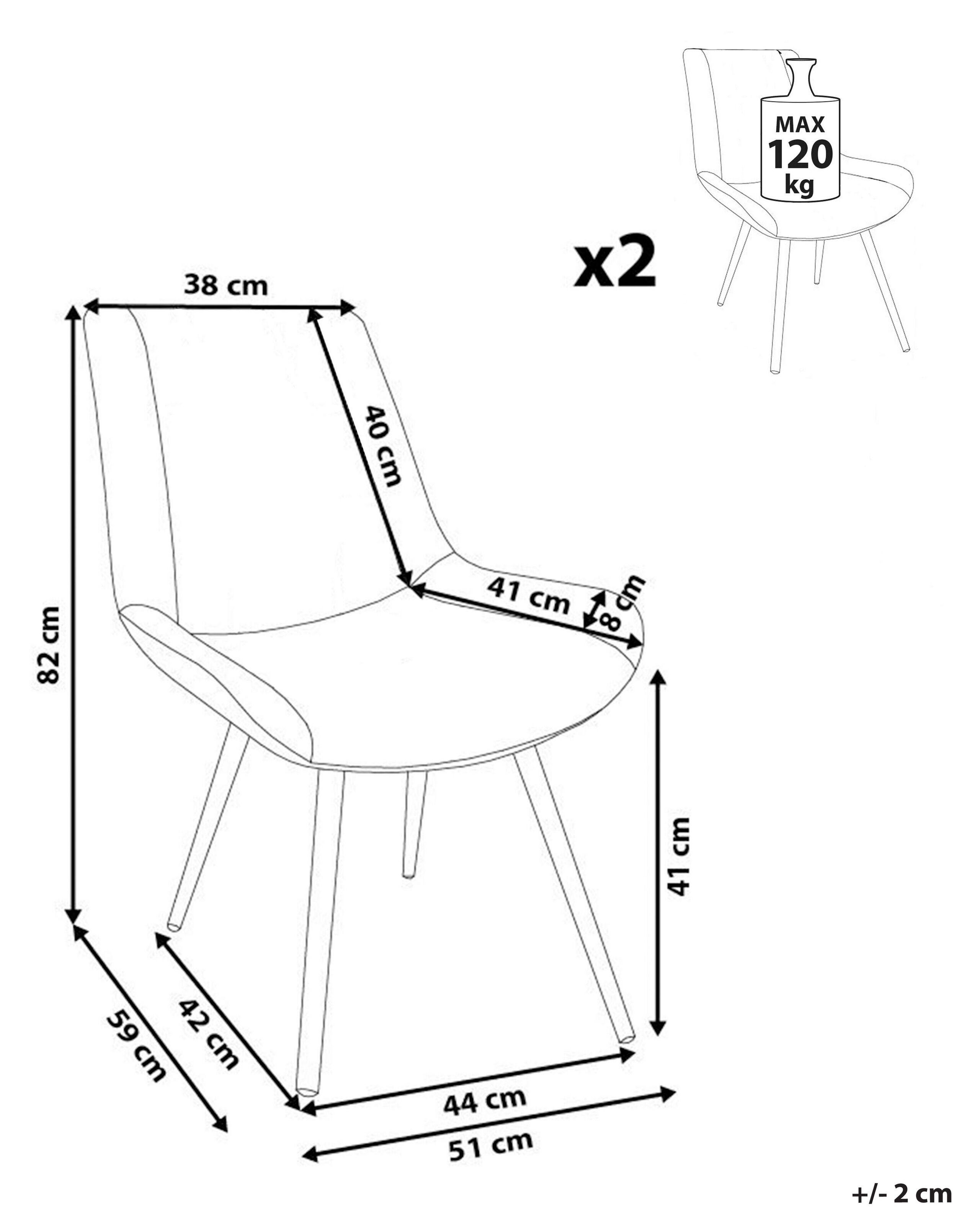 Beliani Lot de 2 chaises en Bouclé Moderne AVILLA  