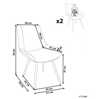 Beliani Lot de 2 chaises en Bouclé Moderne AVILLA  