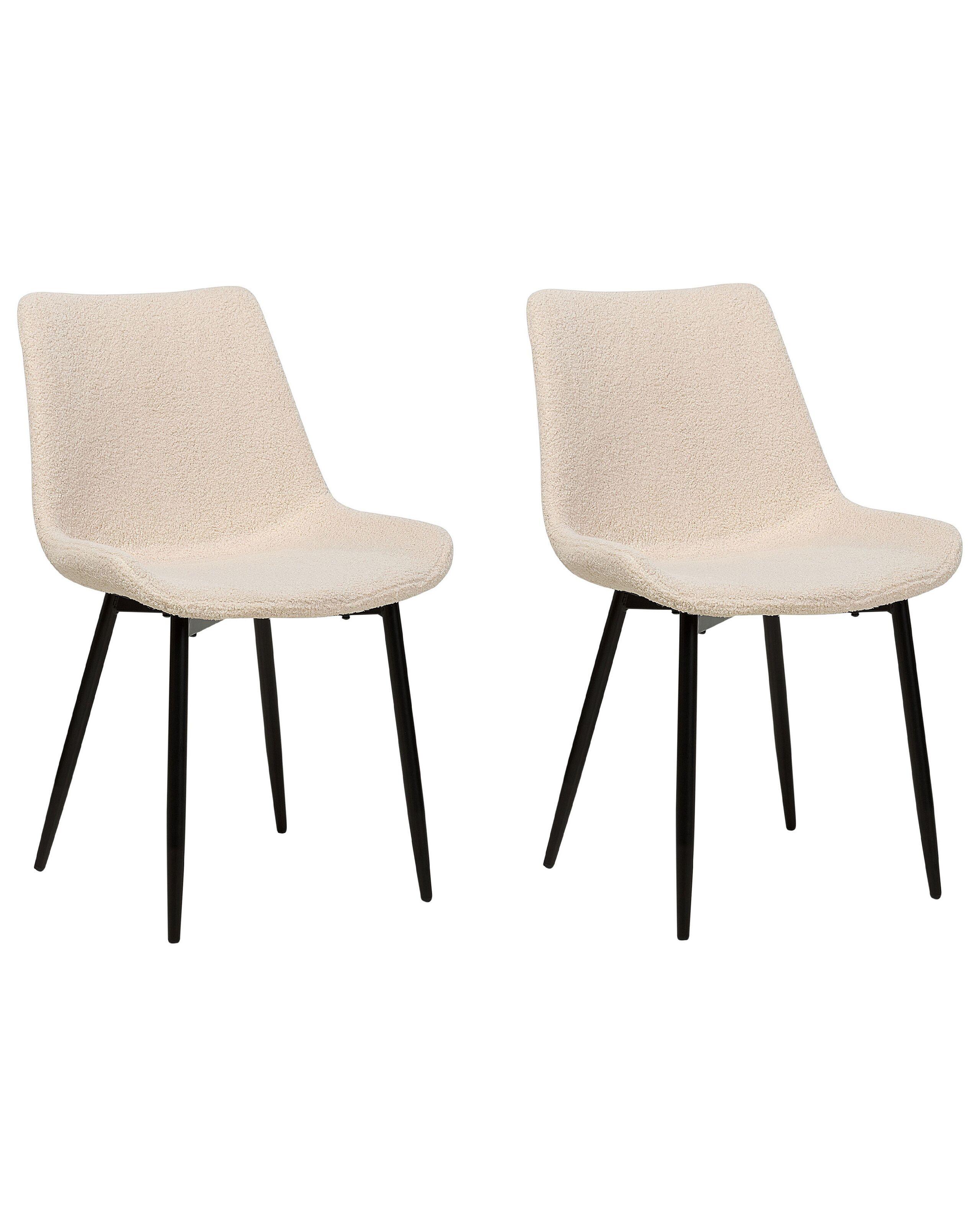 Beliani Lot de 2 chaises en Bouclé Moderne AVILLA  