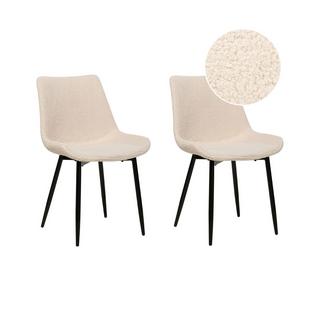 Beliani Lot de 2 chaises en Bouclé Moderne AVILLA  