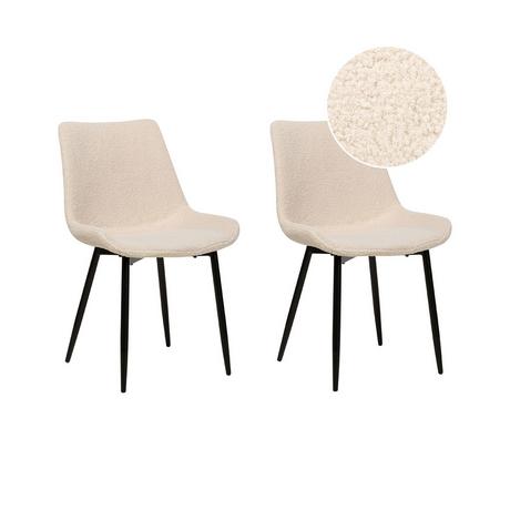 Beliani Lot de 2 chaises en Bouclé Moderne AVILLA  