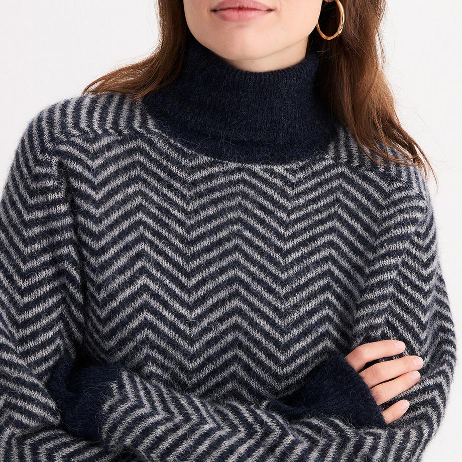 La Redoute Collections Pull col roulé à motif chevrons  
