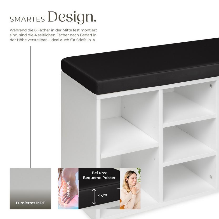 Tectake Meuble à chaussures MAX pour 10 paires de chaussures  