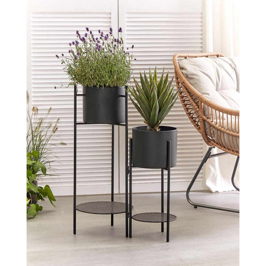 Beliani Supporto per vasi en Ferro Moderno ULMUS  