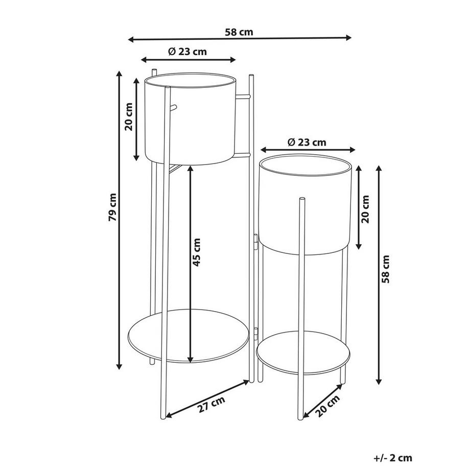 Beliani Supporto per vasi en Ferro Moderno ULMUS  