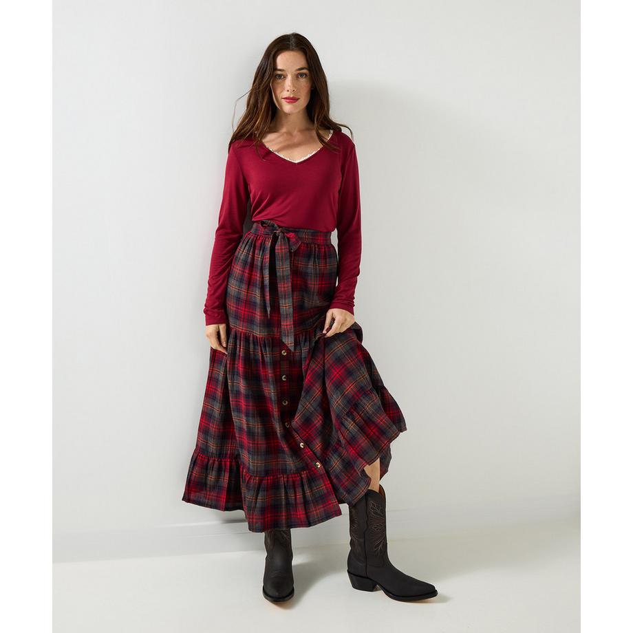 Vintage-inspirierterer Karo-Maxirock