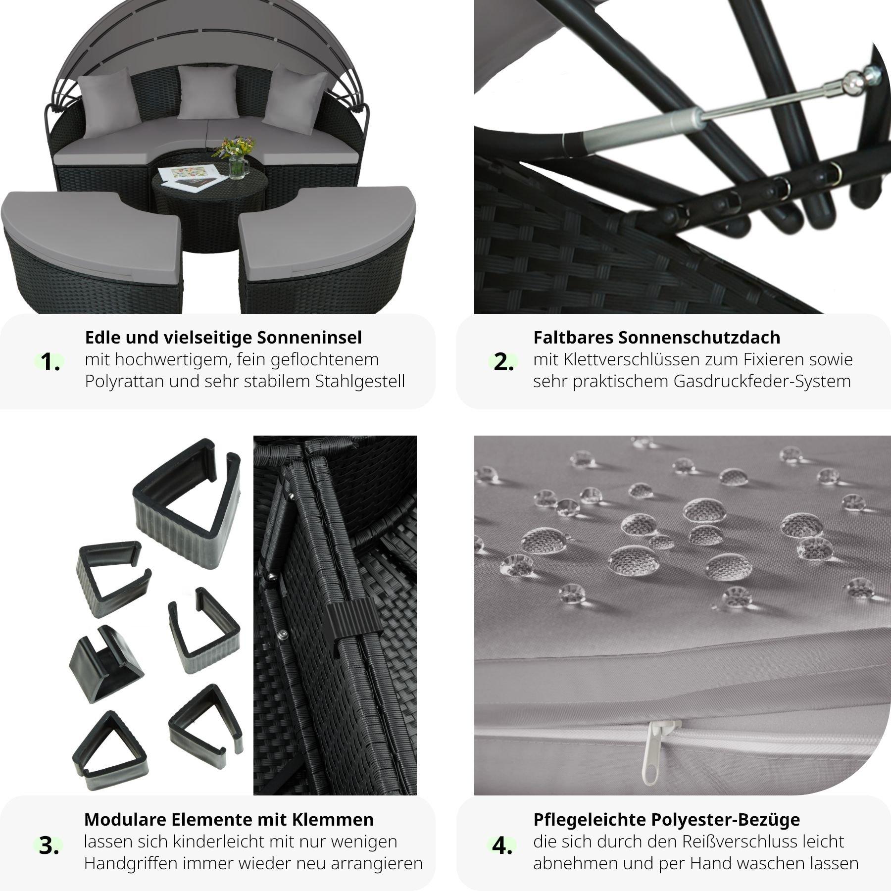 Tectake Rattan Sonneninsel Santorin  