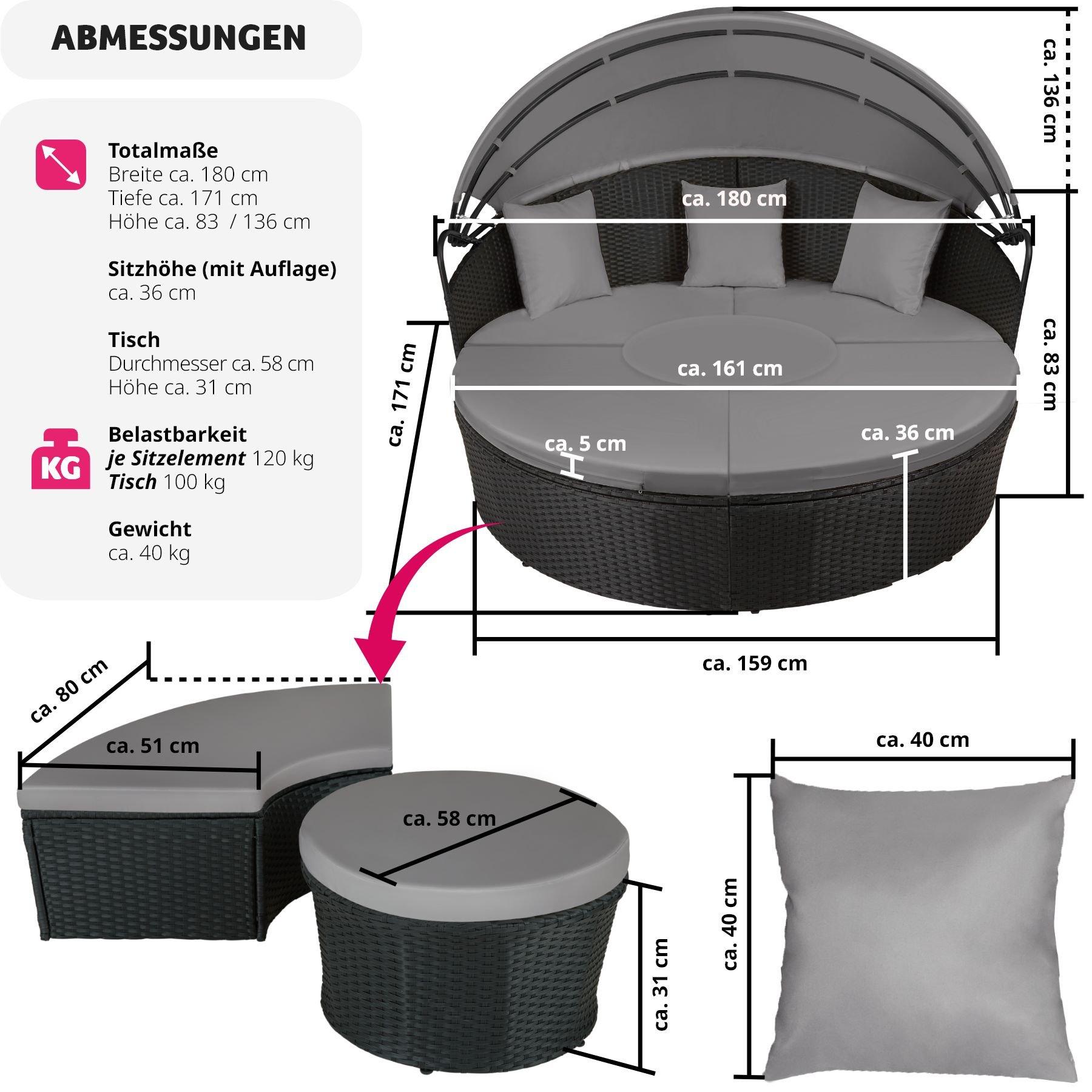 Tectake Rattan Sonneninsel Santorin  