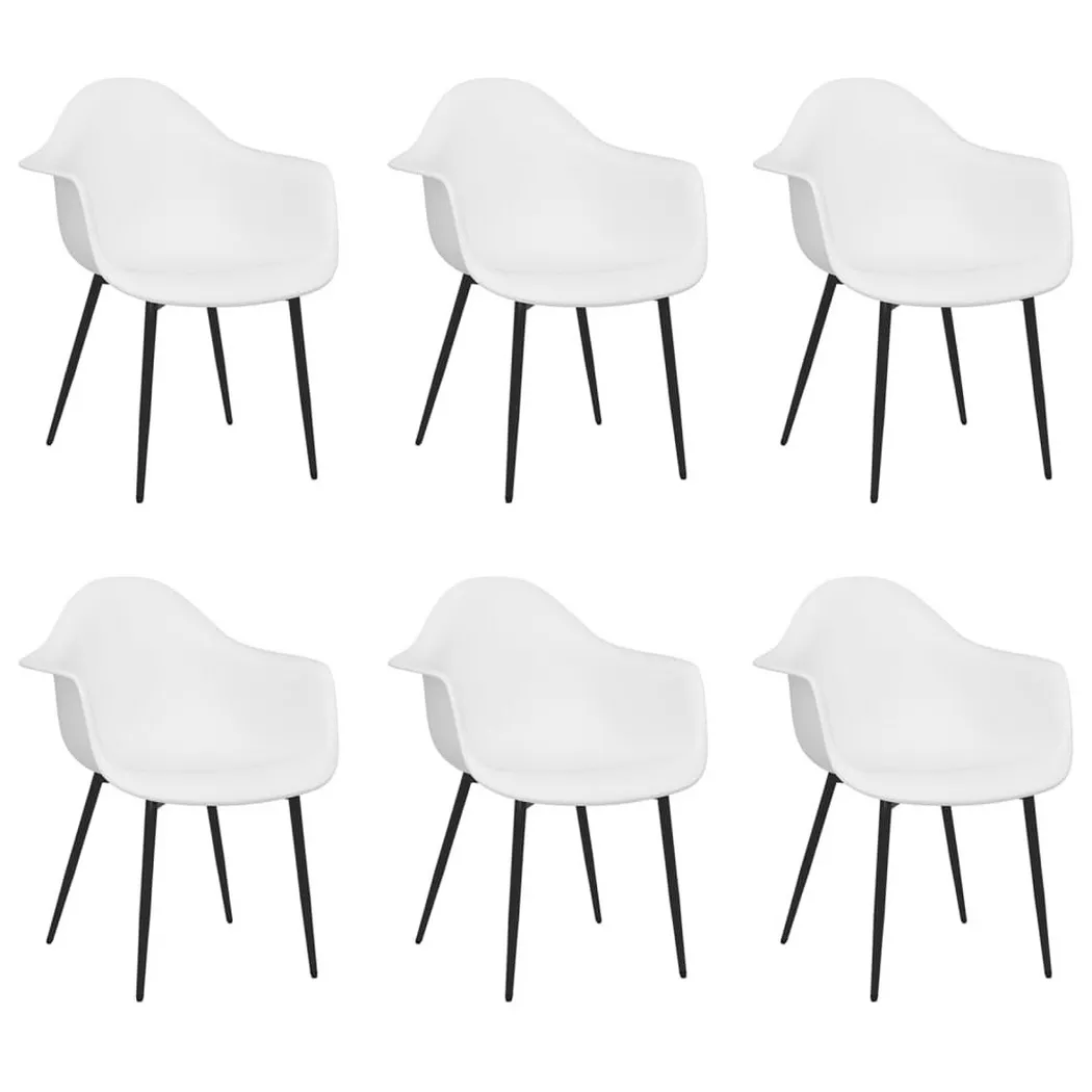Vidaxl - Chaises à manger lot de 6 blanc pp