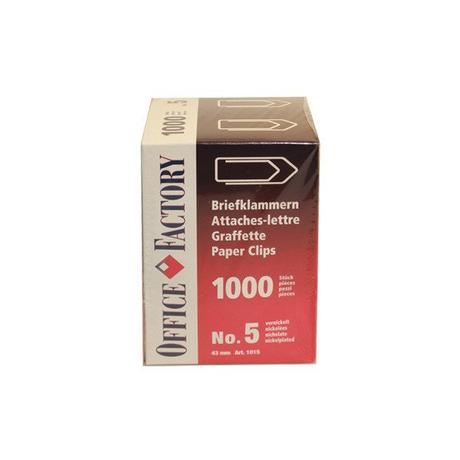 SMART OFFICE SMART OFFICE Büroklammern Gr.5 1015 vernickelt, 43mm 1000 Stk.  