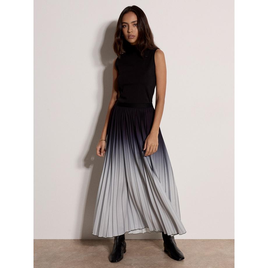 Jupe midi plissée ombrée
