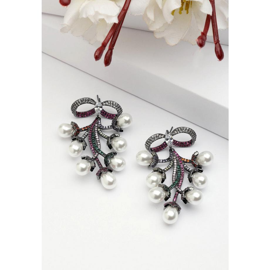 AVANT-GARDE PARIS  Diva Schleifenförmige Weinreben-Tropfenohrringe 