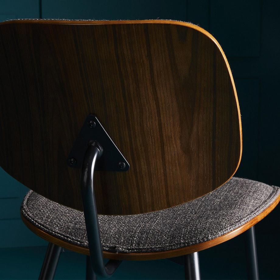 Calicosy Lot de 2 Chaises en Tissu Gris / Brun - Olympia  