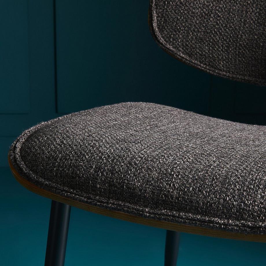 Calicosy Lot de 2 Chaises en Tissu Gris / Brun - Olympia  