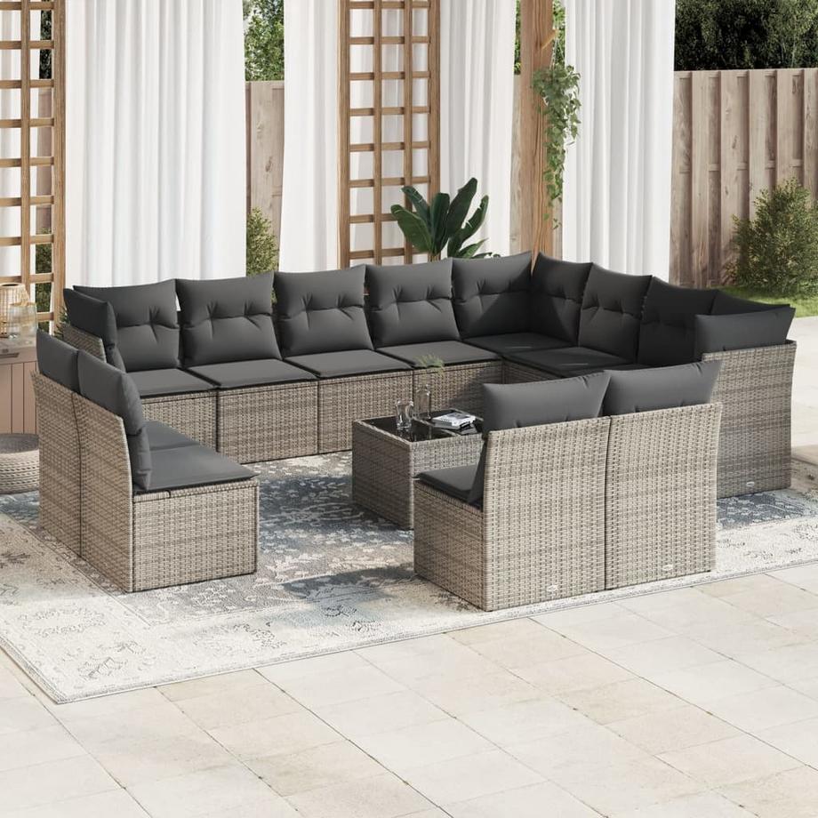 VidaXL Ensemble de canapés de jardin rotin synthétique  
