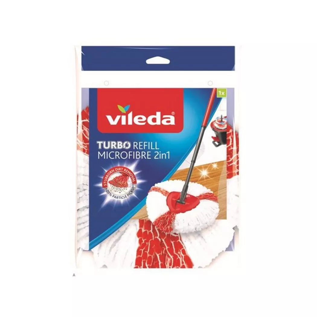 vileda – Ersatz Mop zu Easy Wring & Clean Turbo, Rot Bunt