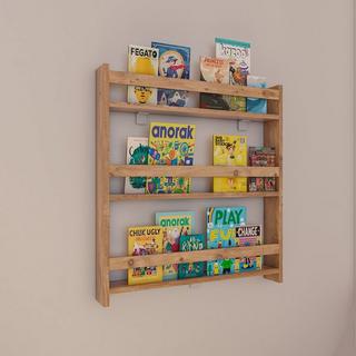 VCM Holzregal hängend | platzsparendes Regal | Maße: H. 80 x B. 70 x T. 10 cm | Elegantes Regal hängend | Aufbewahrungsregal | Bücherregal | Wandboard -  