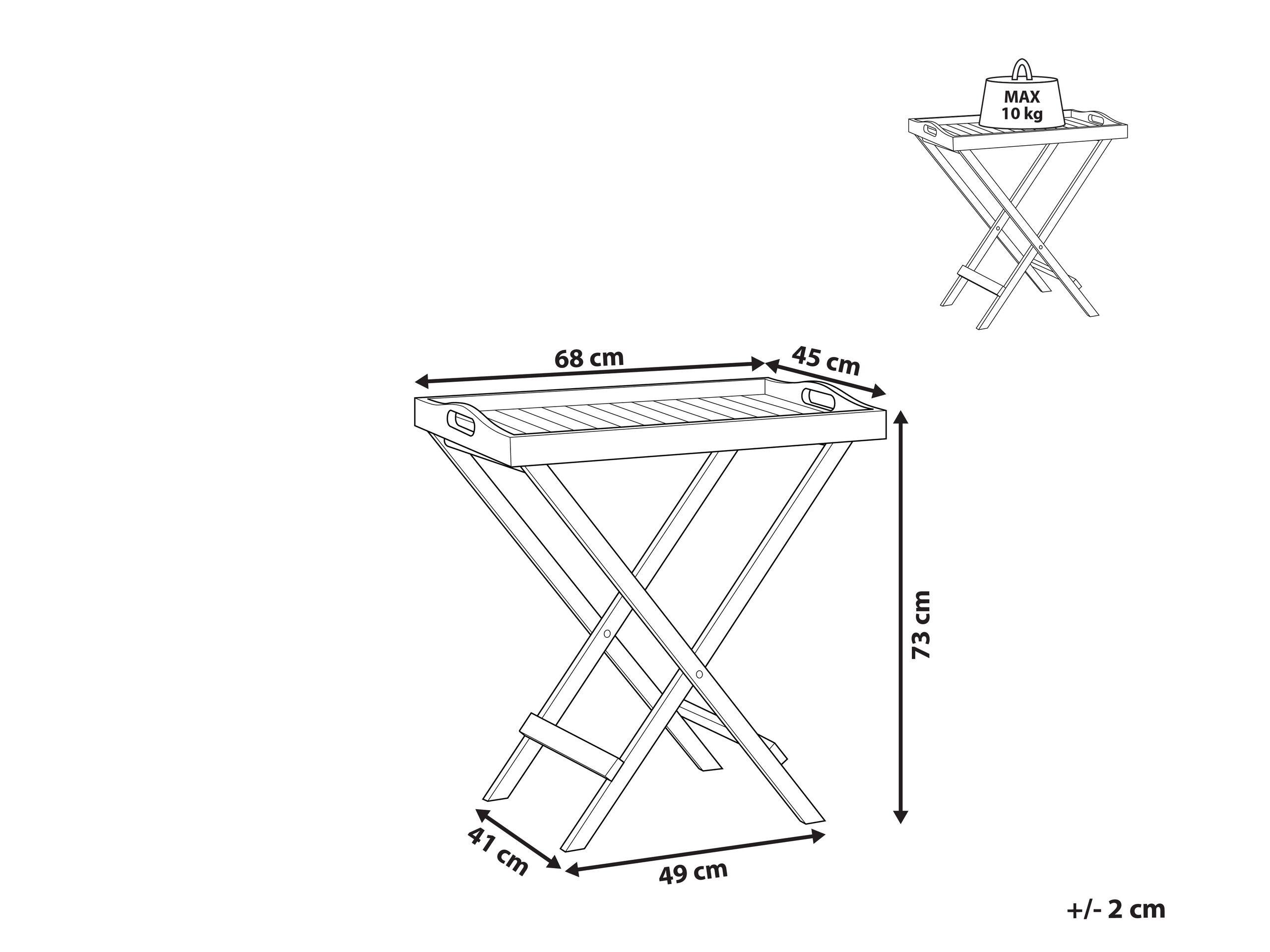 Beliani Table d'appoint pour le jardin en Acacia Traditionnel TOSCANA  