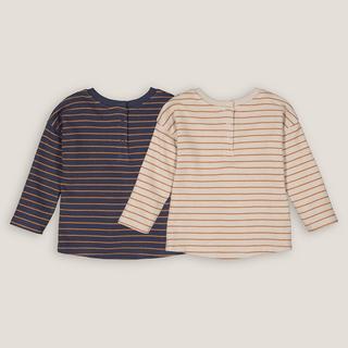 La Redoute Collections  Lot de 2 T-shirts manches longues rayés 