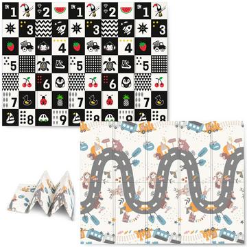 Tapis en mousse pliable

Ce grand tapis pliant aux dimensions 200x150 cm a de nombreuses utilisations pratiques. Il apporte du confort à votre bébé pendant le jeu et lorsqu'il apprend à ramper.

Confortable et fonctionnel :

- Léger
- Pliable
- Do