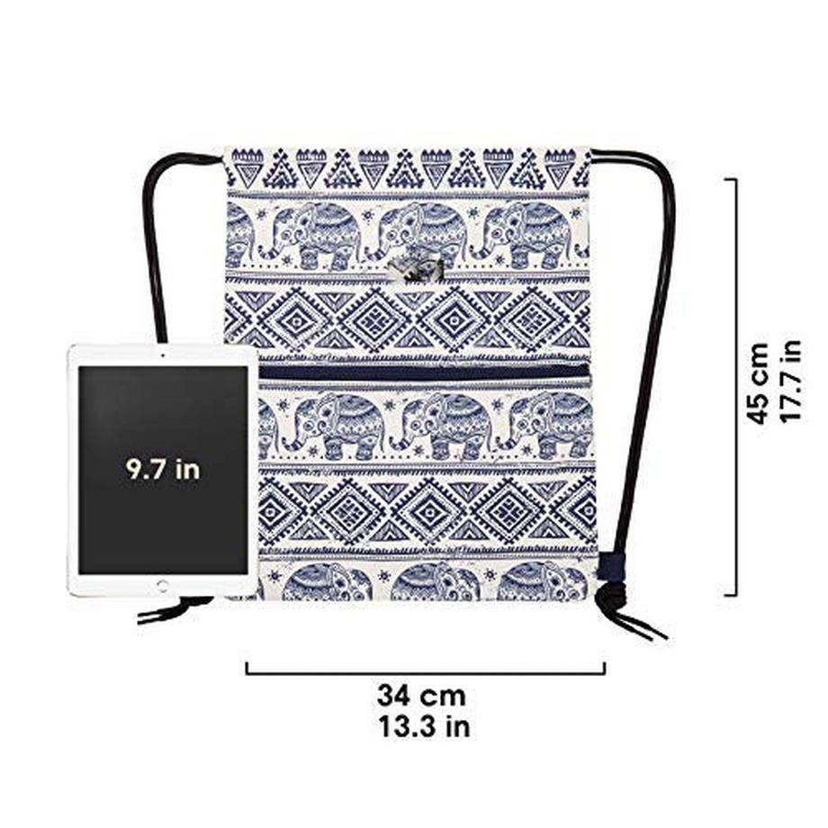 Only-bags.store Turnbeutel mit Außentasche und Innentasche  