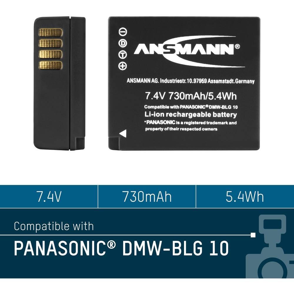 ANSMANN  A-Pan DMW-BLG 10 Batteria ricaricabile fotocamera sostituisce la batteria originale (camera) DMW-BLG10E 7.4 V 73 