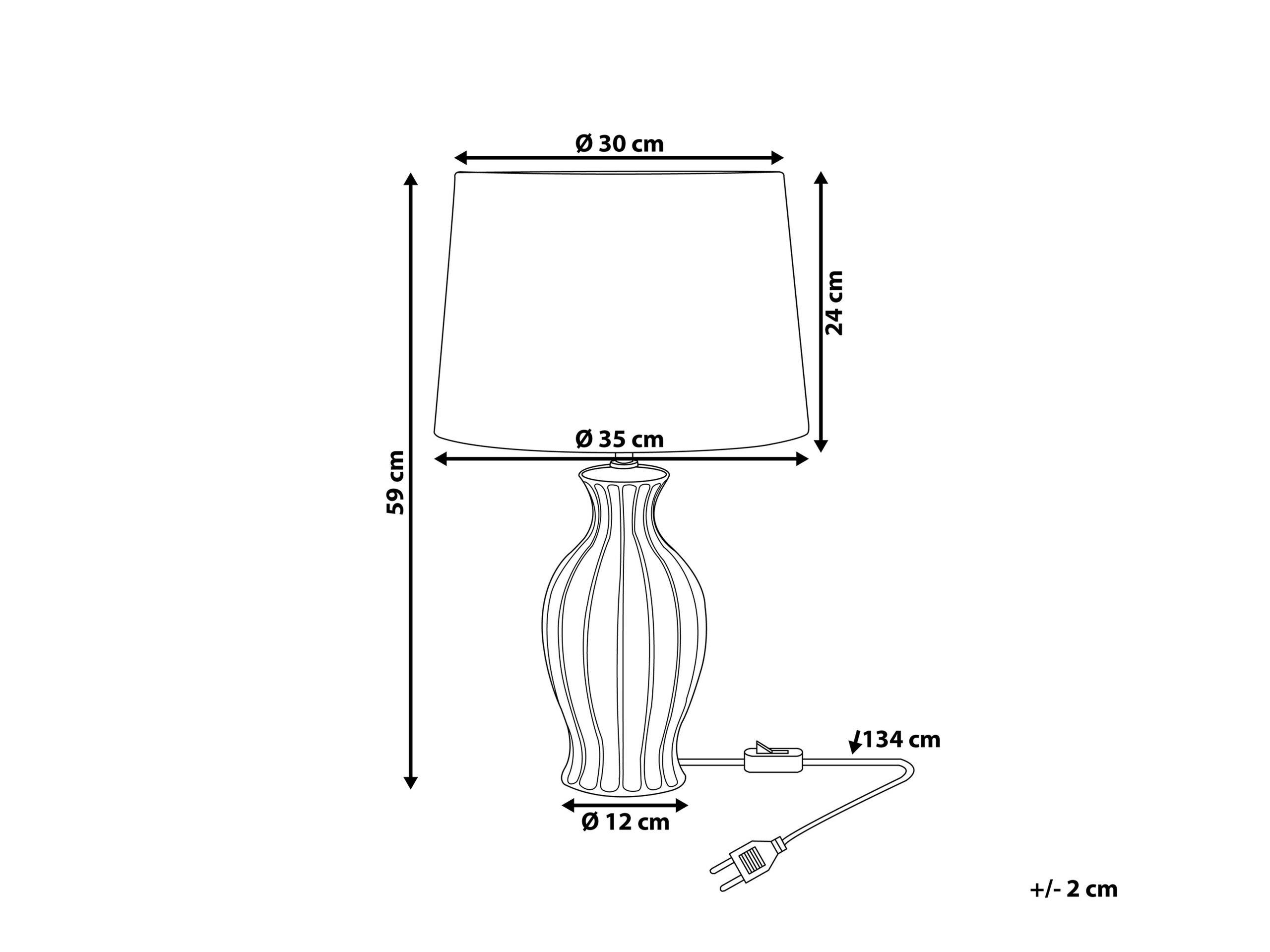 Beliani Lampe à poser en Céramique Rétro SAMINA  