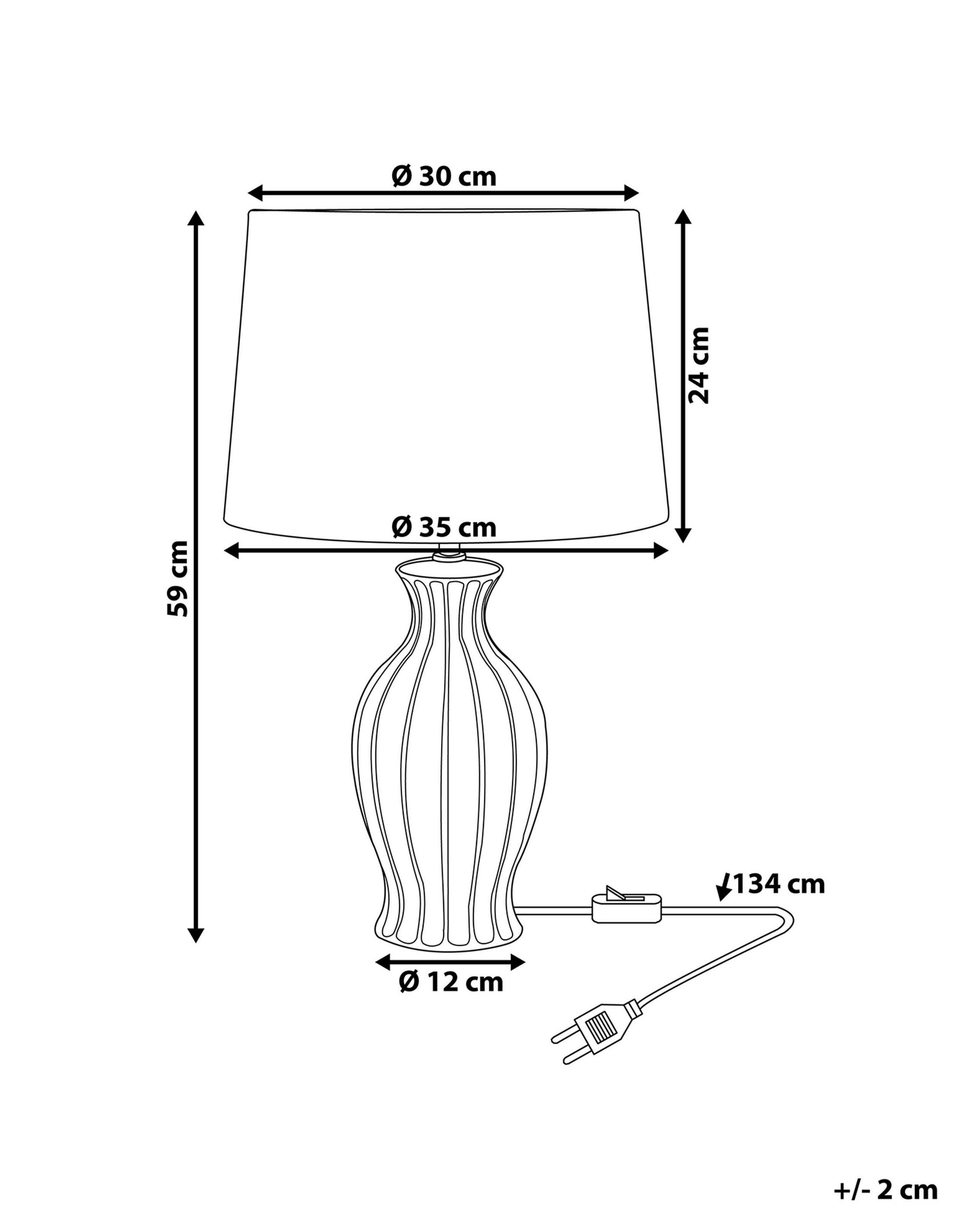 Beliani Lampe à poser en Céramique Rétro SAMINA  