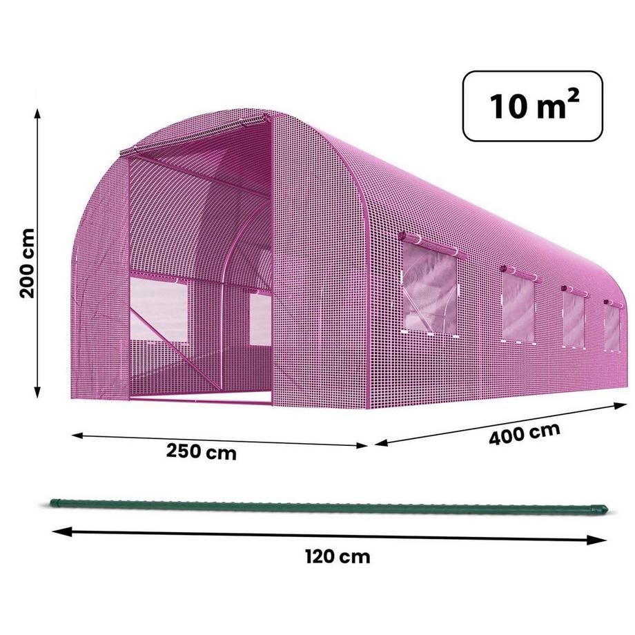 B2X Gartentunnel 2,5 x 4 m (10 m2) rosa Plonos  