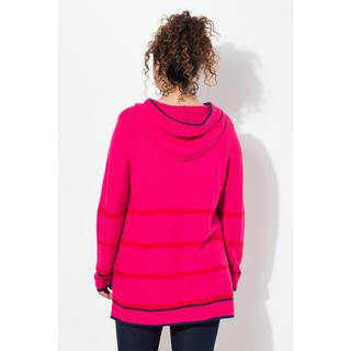 Ulla Popken  Maglione con righe, dettagli di colore, cappuccio e maniche lunghe 